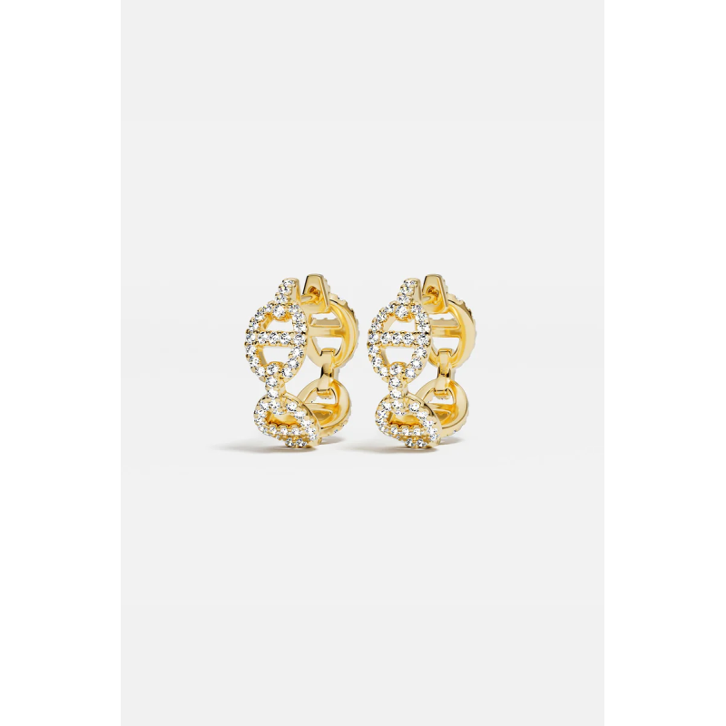 Boucles d'oreilles créole avec diamant