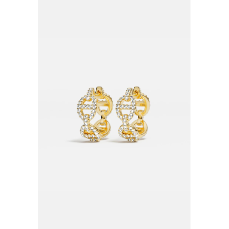 Boucles d'oreilles créole avec diamant